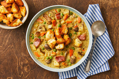 Potato Mushroom Soup with Bacon