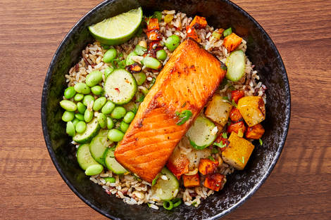 Thai Salmon & Edamame Grain Bowls
