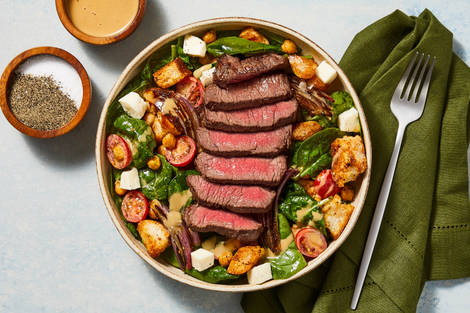 Steak & Spinach Caprese Salad