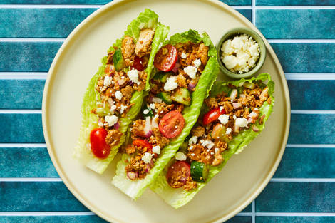 Turkey & Greek Salad Lettuce Wraps