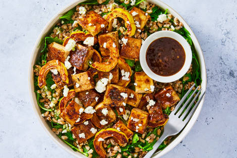 Miso-Honey Tofu Farro Bowls