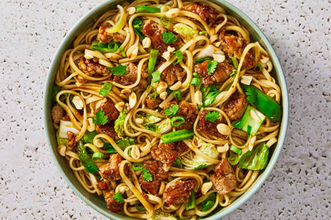 Sweet & Spicy Pork Noodle Stir-Fry