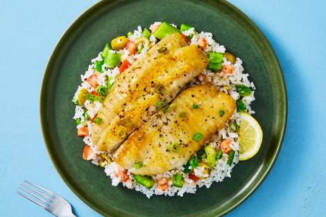 Seared Tilapia over Lemony Rice