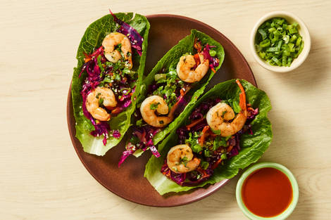 One-Pan Sweet & Spicy Shrimp Lettuce Wraps