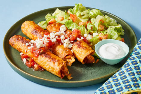 Fried Cheesy Organic Chicken Taquitos
