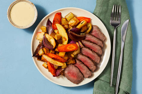 Sheet Pan Bavette Steak & Creamy Mustard
