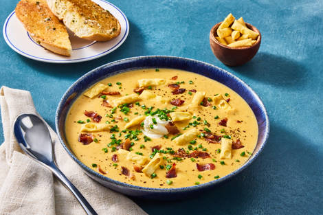 Creamy Butternut, Sweet Potato & Bacon Soup