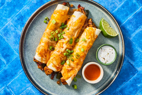 Chicken, Pepper & Bacon Enchiladas