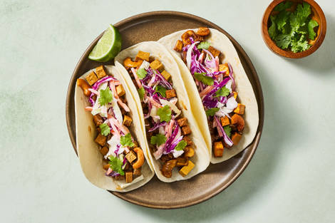 Sweet & Spicy Cashew Tofu Tacos
