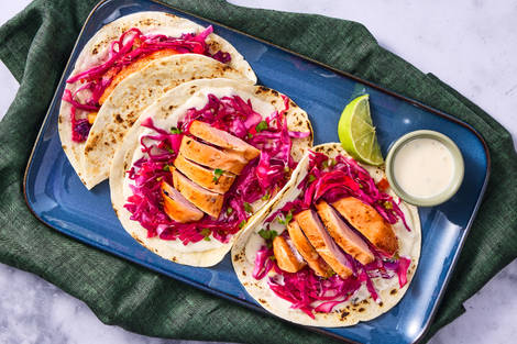 One-Pan Queso Blanco Chicken Tacos