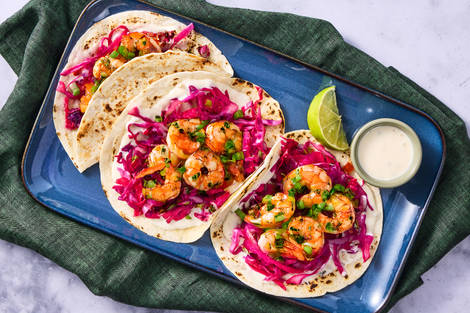 One-Pan Queso Blanco Shrimp Tacos