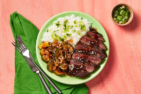 Soy-Glazed Steak with Zucchini Stir-Fry