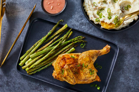 Roasted Half Chicken With Cherry Sauce