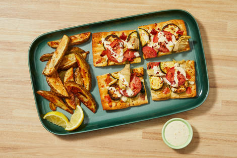 Artichoke, Zucchini & Bacon Flatbreads 