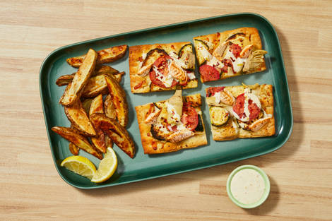 Artichoke, Zucchini & Chicken Flatbreads 