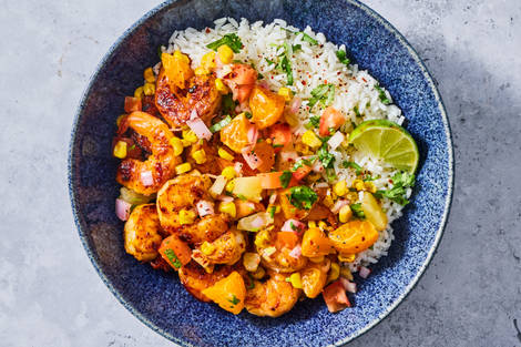 Sweet Shrimp & Cilantro Rice Bowls
