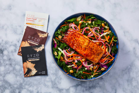 Sweet Soy-Glazed Salmon & Kale Salad