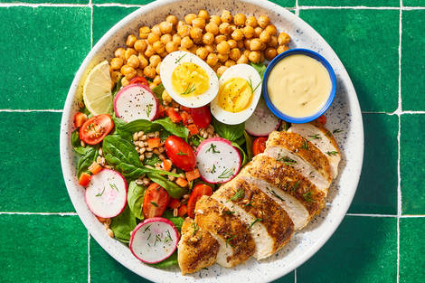 Chicken and Roasted Chickpea Salad