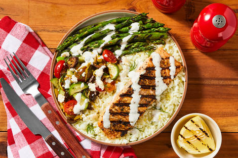 Saumon grillé à la méditerranéenne