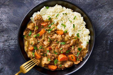 Rôti de bœuf braisé aux champignons