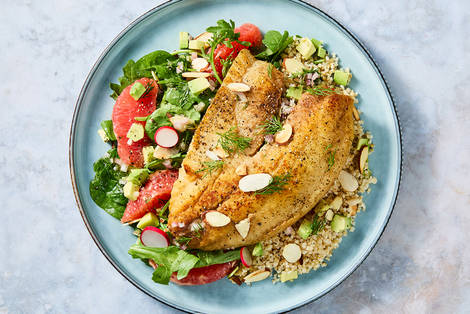 Nutritionist's Pick: Pan-Fried Tilapia and Bulgur Bowls