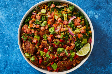 Smoky Beef, Kale and Lentil Bowls 