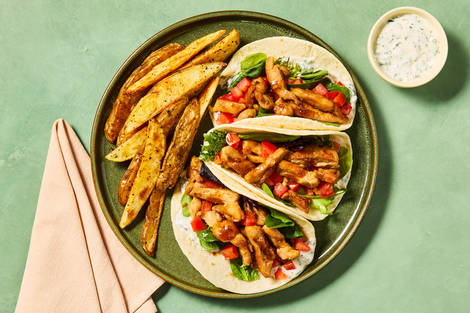 Wraps au poulet bio au miel et à l’ail