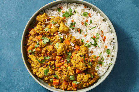 Dal aux lentilles rouges et au poulet