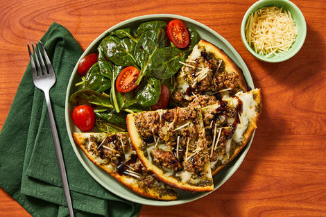 Pains plats super rapides a uBeyond Meat® et au fromage