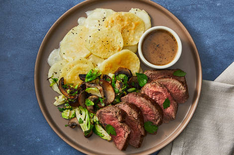 Tenderloin Steaks and Scalloped Potatoes
