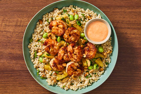 Hawaiian-Inspired Garlic Shrimp Bowls