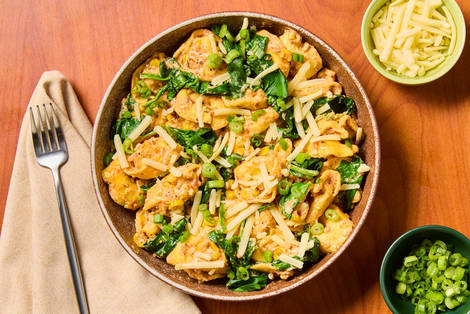 SuperQuick Chicken Breasts and Pimento Cheese-Inspired Tortellini