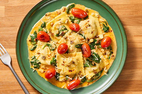 Creamy Tuscan-Style Mushroom and Chicken Ravioli