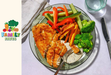 Crumbed Fish & Sweet Potato Chips