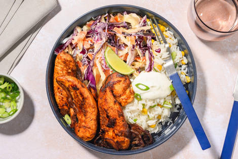 Spicy Chipotle Chicken Bowl mit Konfetti-Reis