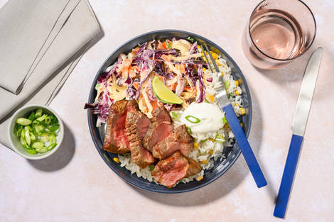 Chipotle Bio-Steak Bowl mit Konfetti-Reis