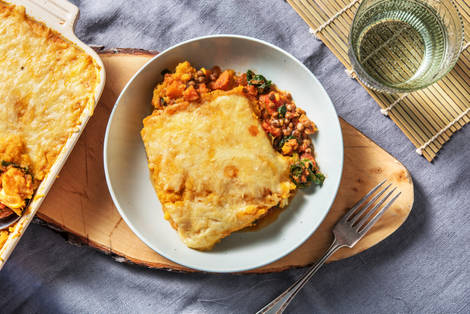 Gratin de patate douce & lentilles corail