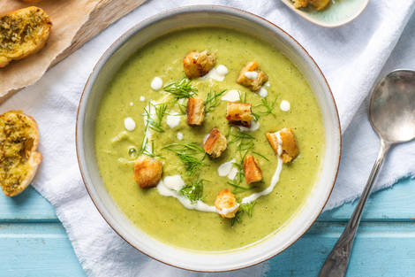 Soupe de courgette, aneth & crème