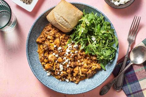 Poêlée de lentilles & champignons à la crème