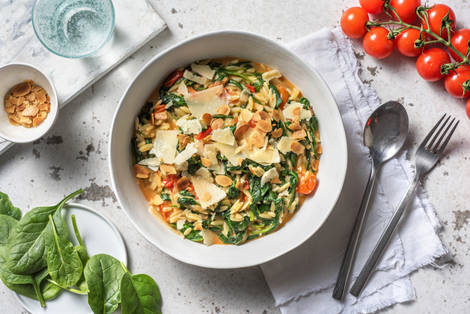 Orzo aux épinards & tomates cerises