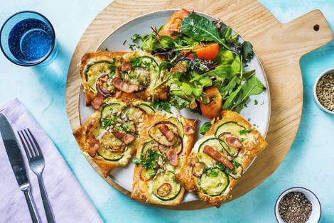 Tartelettes mit Zucchini & extra Bacon