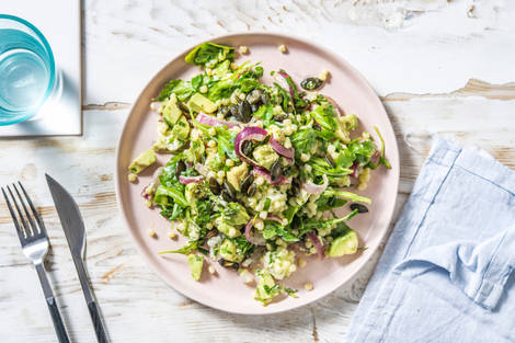Ensalada de cuscús y queso griego
