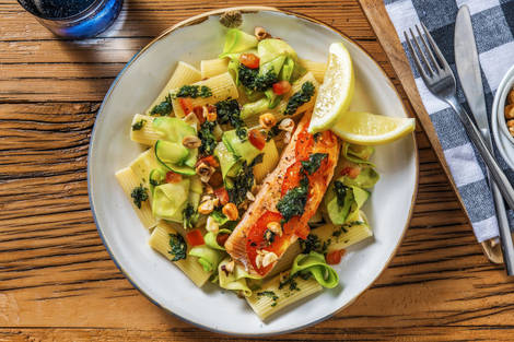 Saumon en papillote & pistou maison