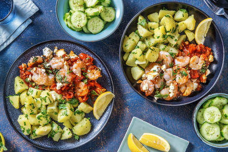 Crevettes façon saganaki