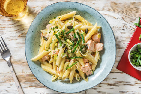 Penne au saumon et à la crème