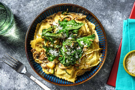 Ravioli med krämig svampsås