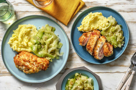 Cordon bleu maison & purée au thym