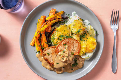 Bio-Schweinefilet mit Kartoffelgratin