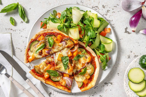 Flammkuchen met mozzarella en courgette