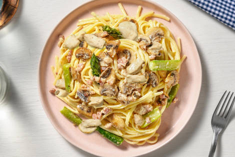 Presto Bacon and Mushroom Chicken Linguine
